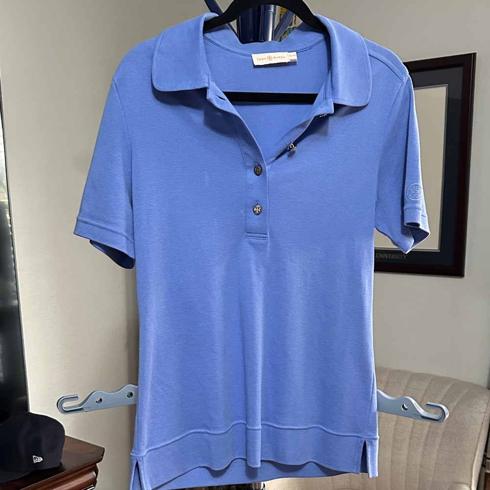 Tory Burch Light Blue Crew Neck Top